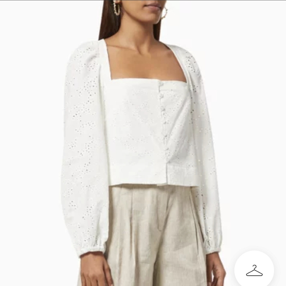 Jonathan Simkhai White Eyelet Top